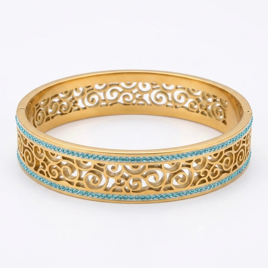 Turquoise Arabesque Anti-Tarnish Bangle