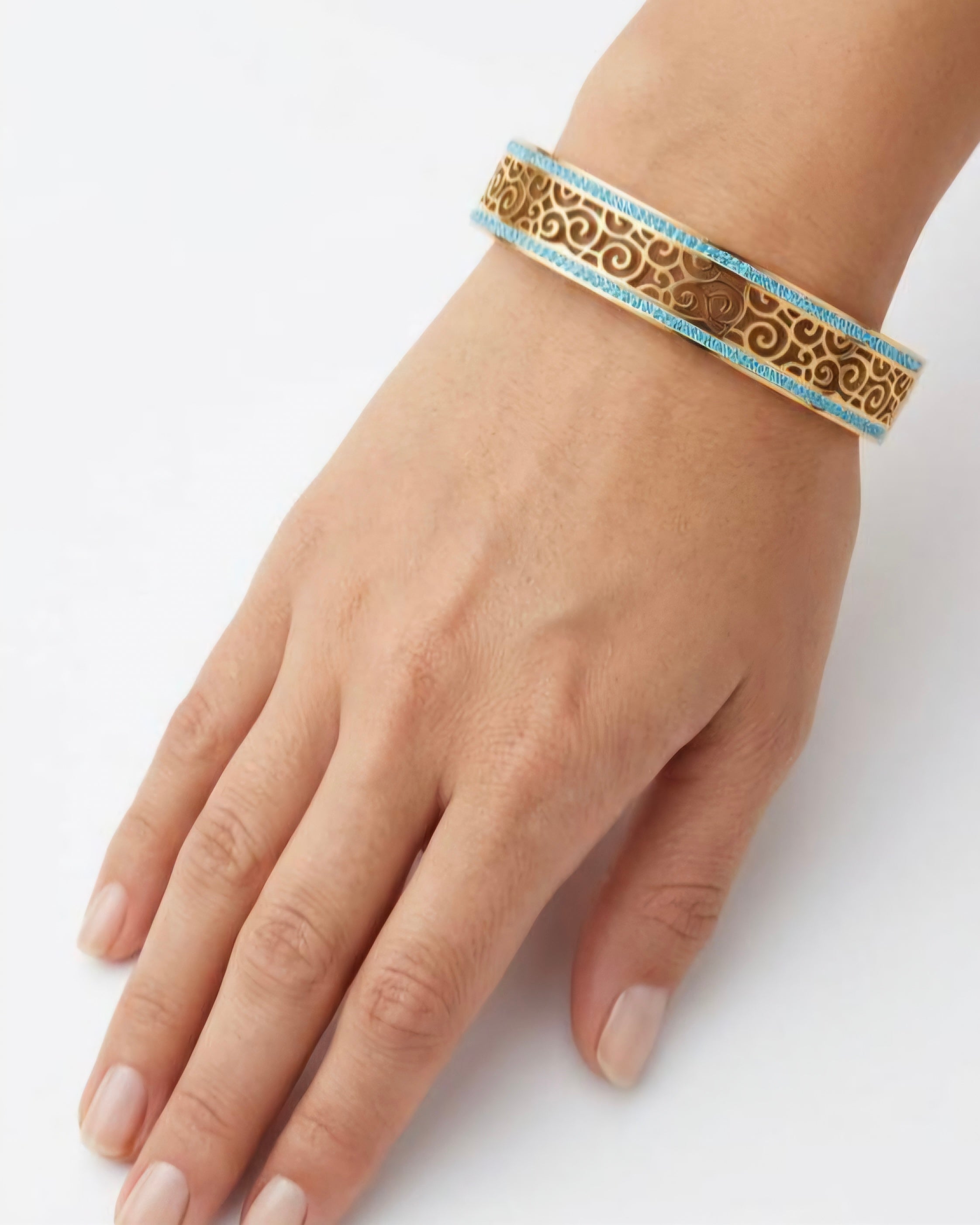 Turquoise Arabesque Anti-Tarnish Bangle