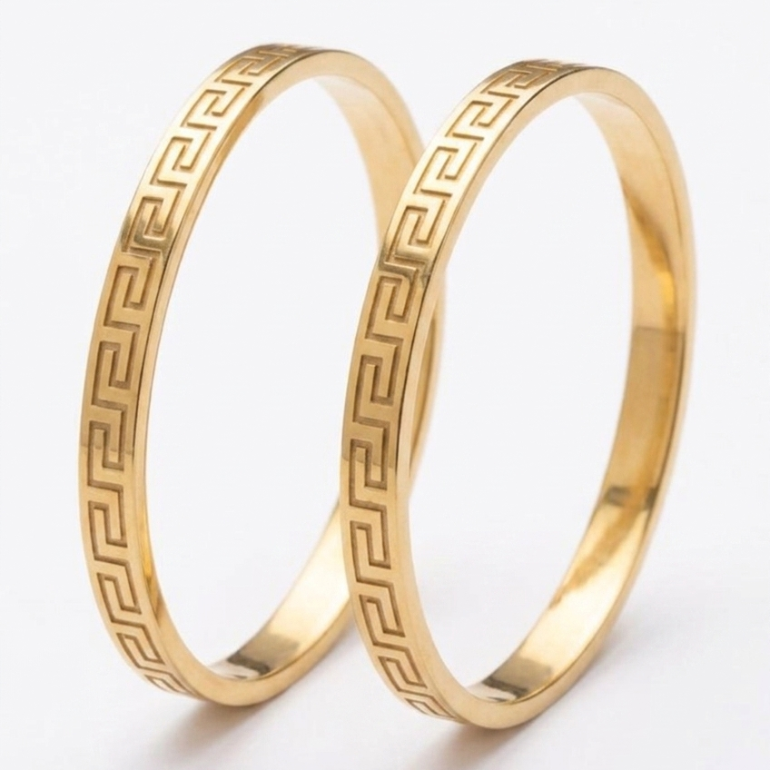 Regal Weave Crystal Anti-Tarnish Bangles