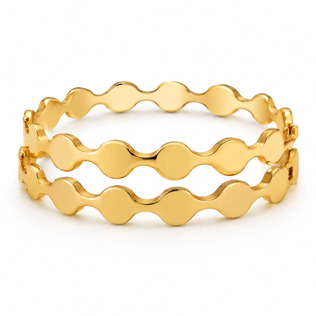 Twin Wave Luxe Anti-Tarnish Bangles
