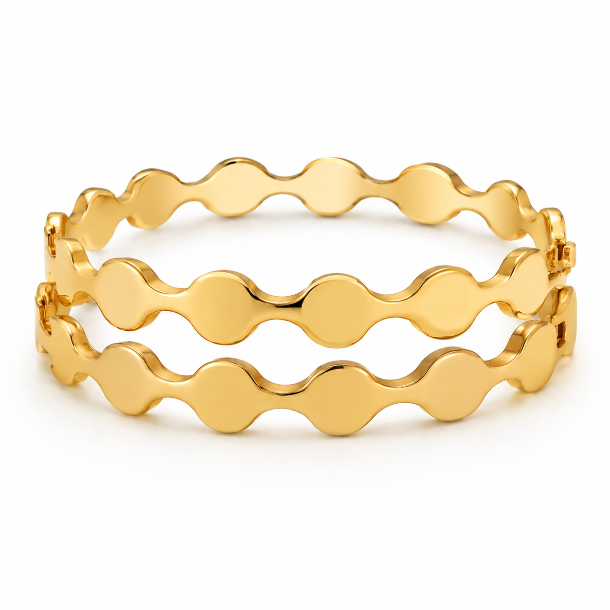 Twin Wave Luxe Anti-Tarnish Bangles
