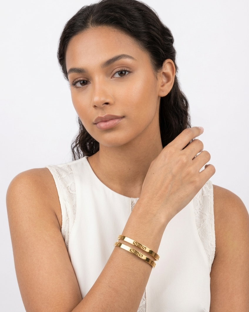 Celestia Greek Link Anti-Tarnish Bangles