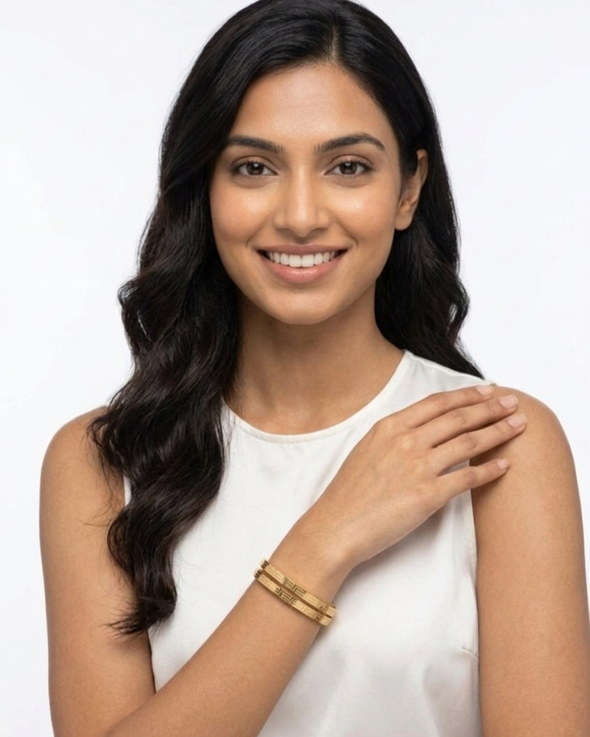 Regal Weave Crystal Anti-Tarnish Bangles