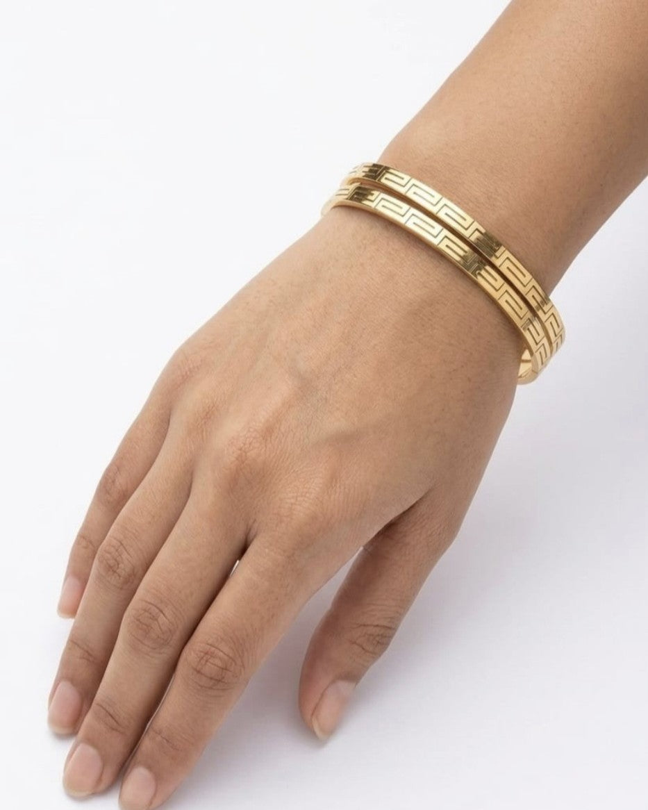 Regal Weave Crystal Anti-Tarnish Bangles