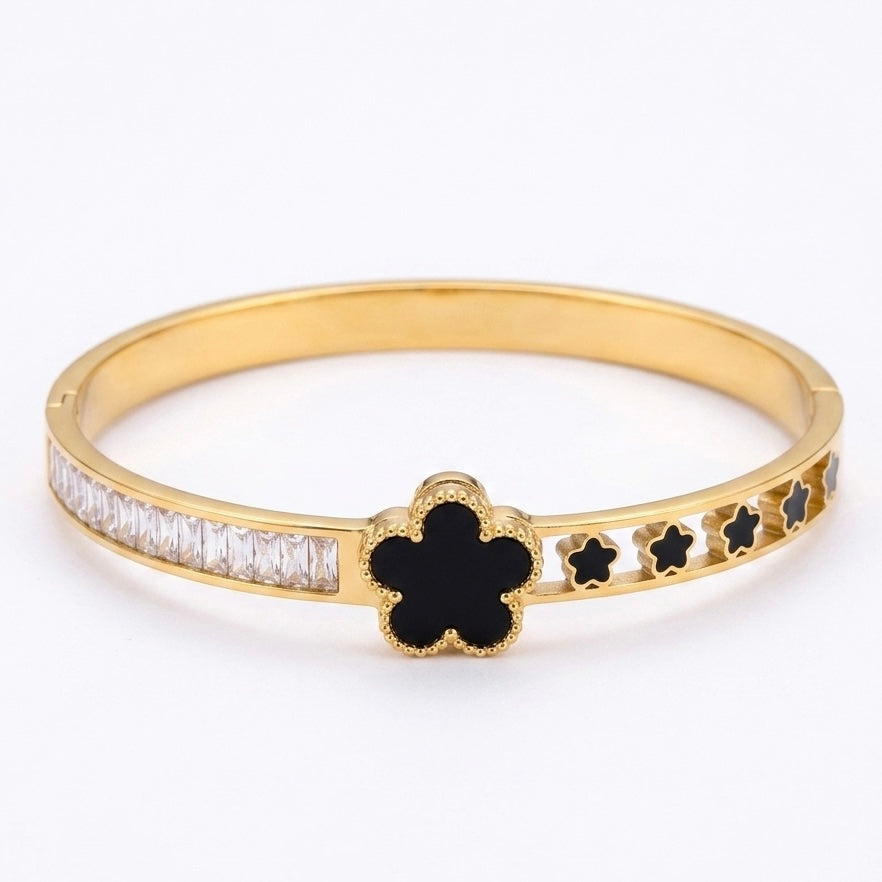 Noir Clover Luxe Anti-Tarnish Bangle
