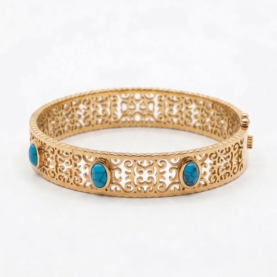 Celestia Turquoise Heritage Anti-Tarnish Bangle