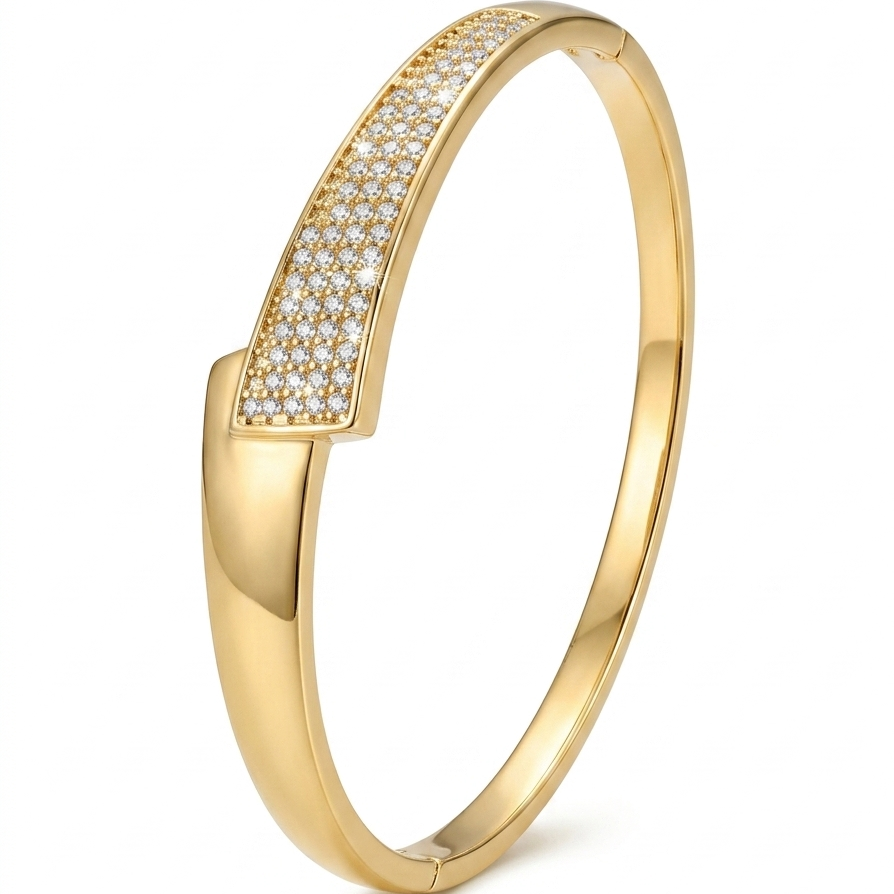 Lumina Sculpted Fold Anti-Tarnish Bangle