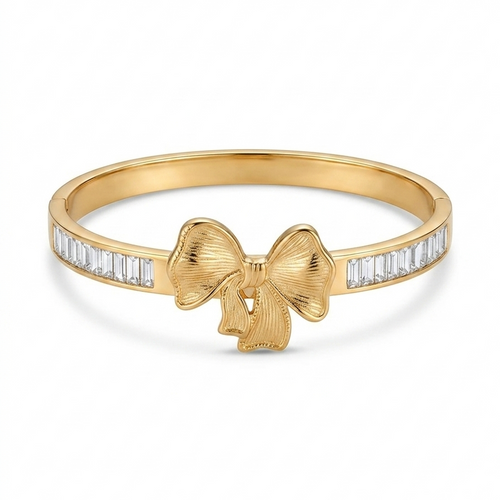 Aurelia Ribbon Baguette Anti-Tarnish Bangle