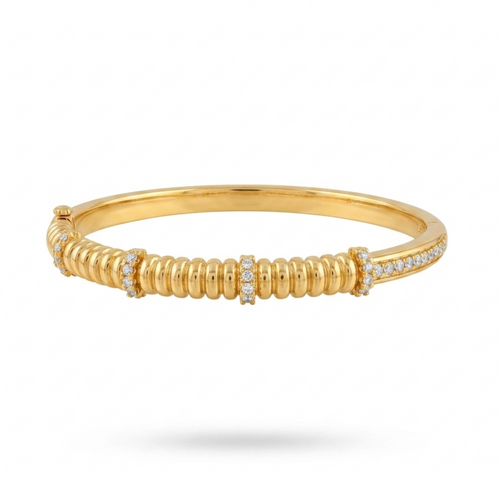 Auric Coil Crystal Anti-Tarnish Bangle