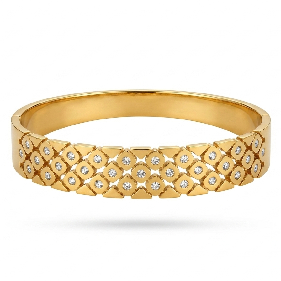 Celestia Quatrefoil Lace Anti-Tarnish Bangle
