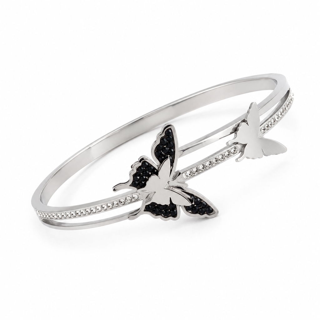 FlutterCharm Dual Butterfly Anti-Tarnish Bangle