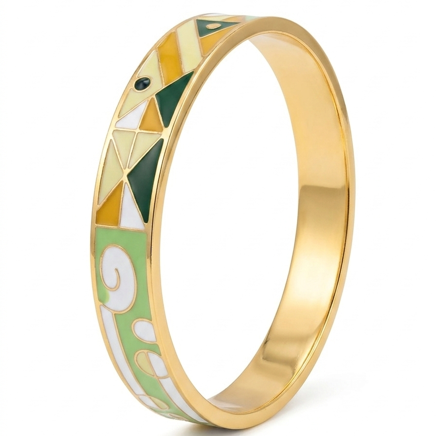 Vespera Mosaic Enamel Anti-Tarnish Bangle