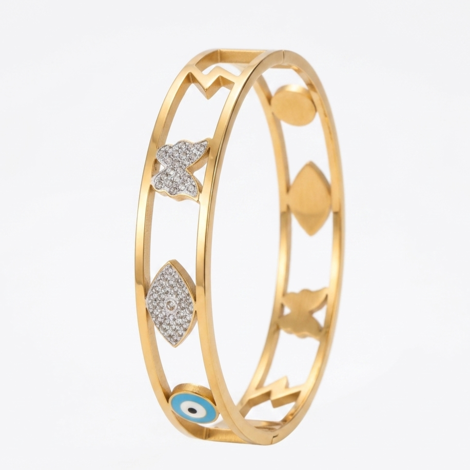 AuraShield Evil Eye Anti-Tarnish Bangle