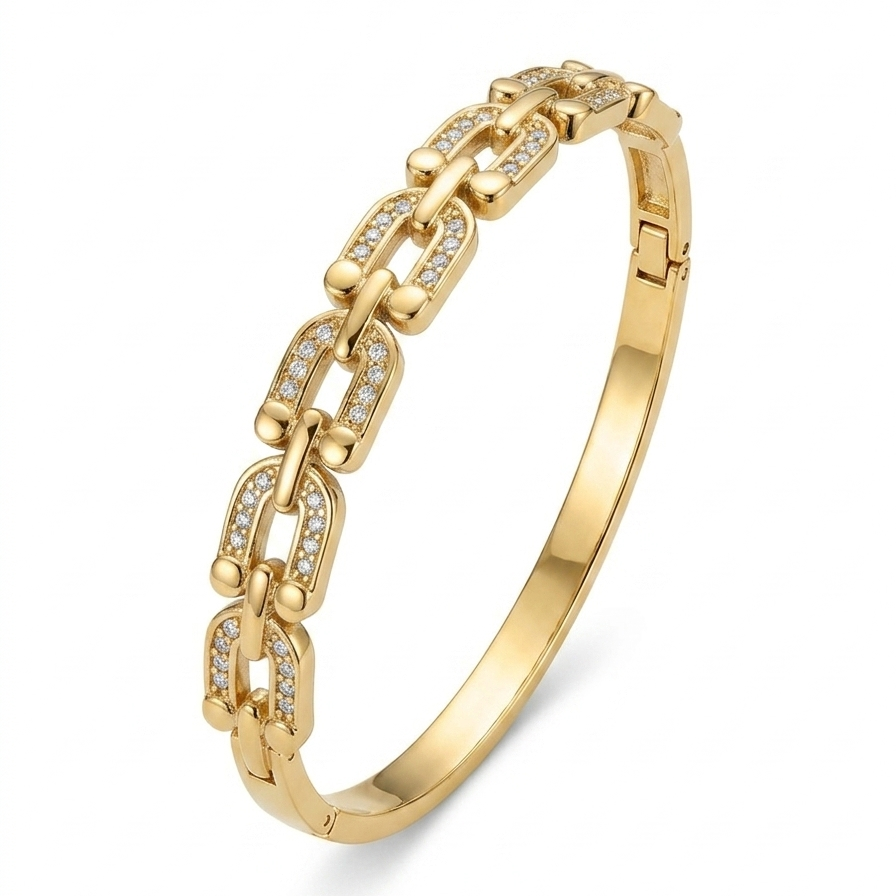 EmeraLink Chunky Pave Anti-Tarnish Bangle