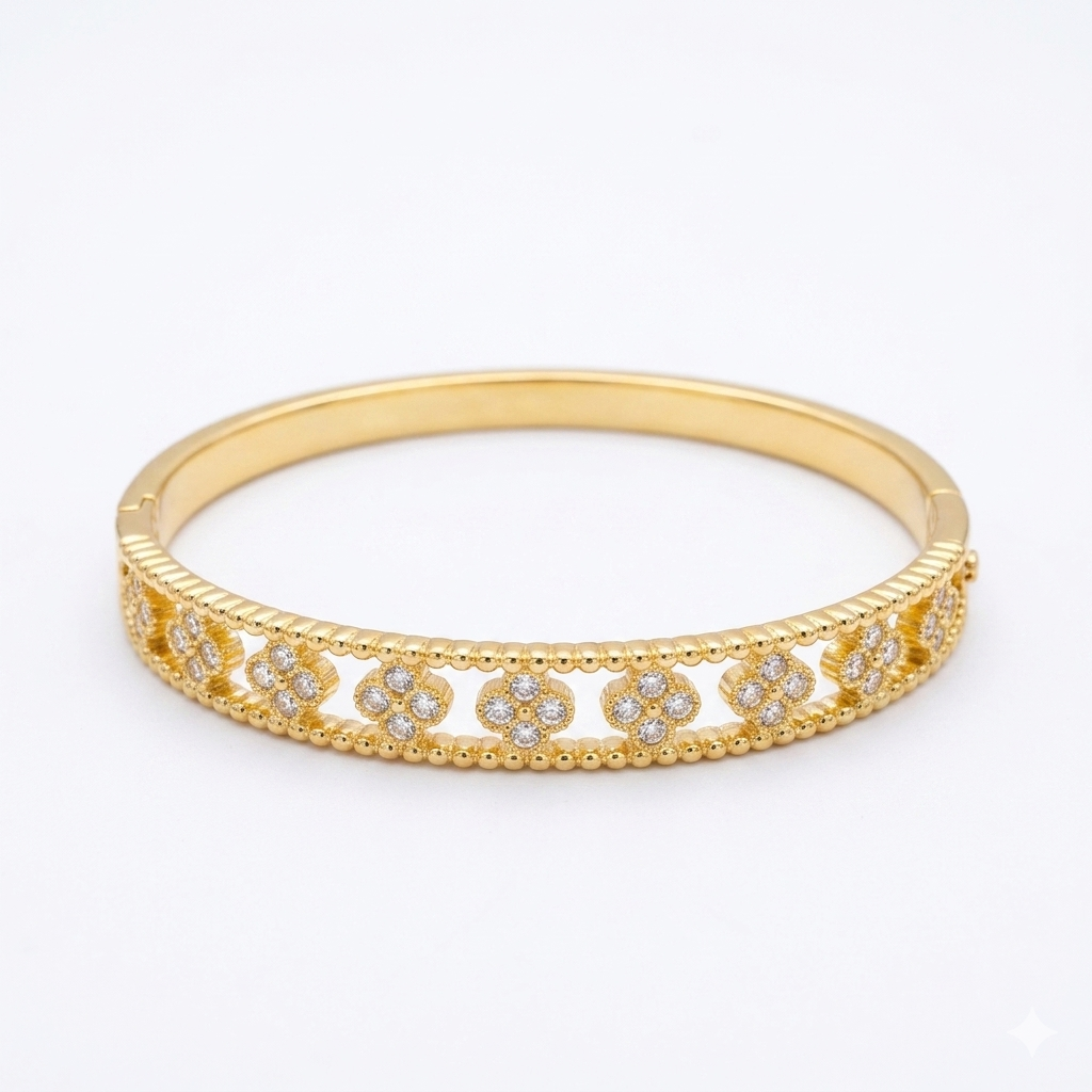 Champagne Crystal Luxe Anti-Tarnish Bangle