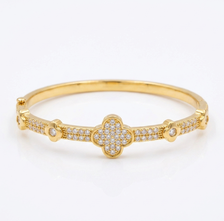 Petite Flutter Crystal Anti-Tarnish Bangle