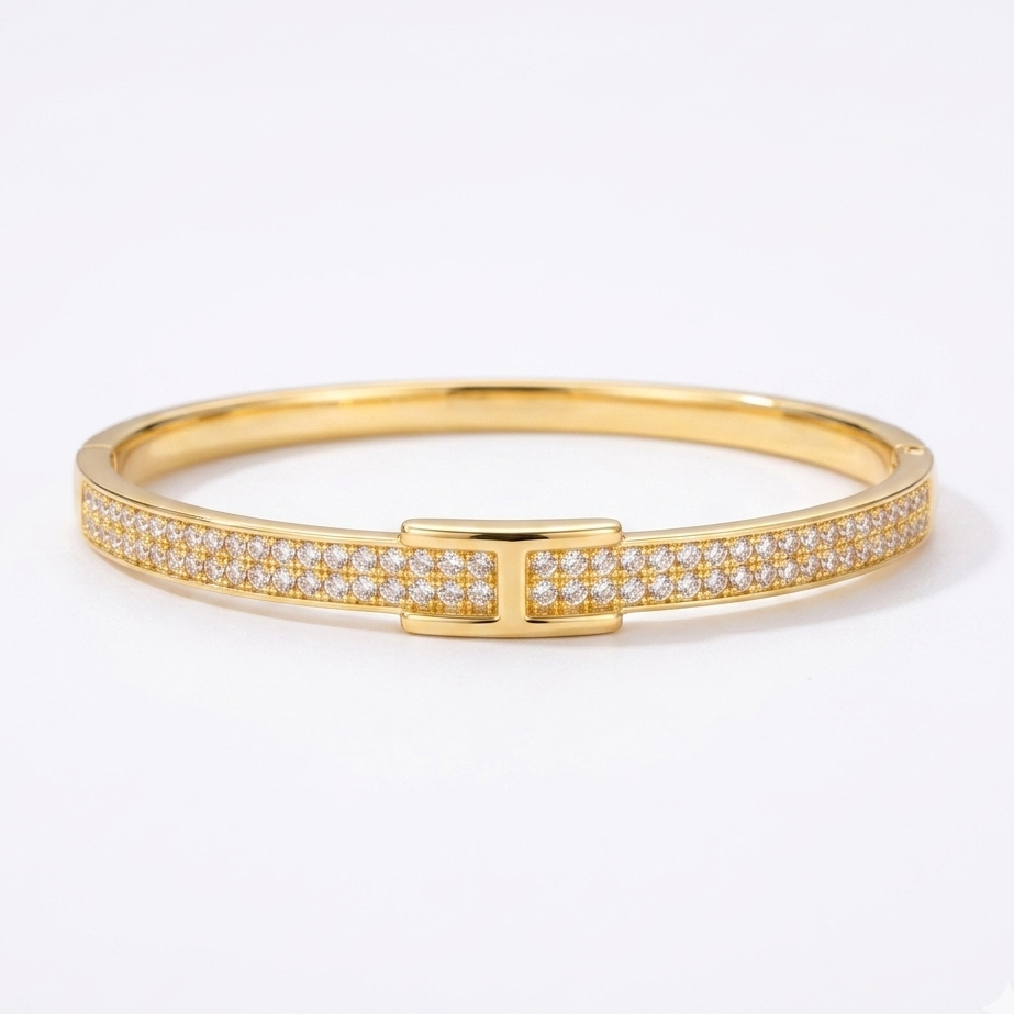 T-Bar Crystal Elegance Anti-Tarnish Bangle
