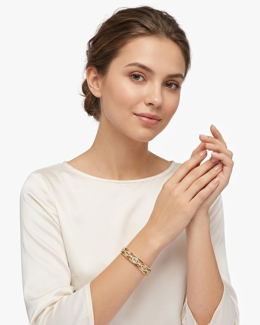 AuraShield Cutout Evil Eye Anti-Tarnish Bangle