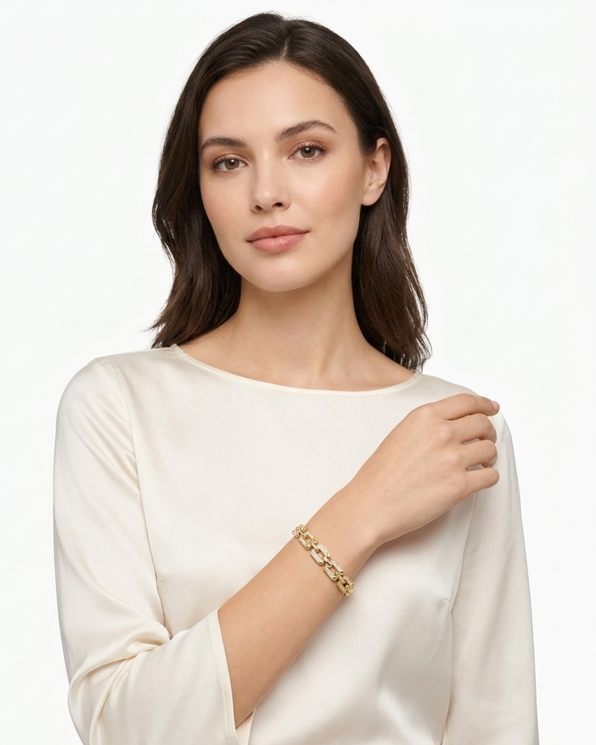 EmeraLink Chunky Pave Anti-Tarnish Bangle