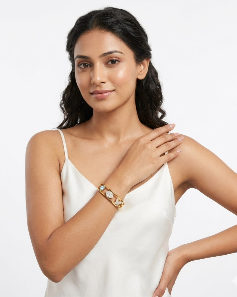 AuraShield Evil Eye Anti-Tarnish Bangle