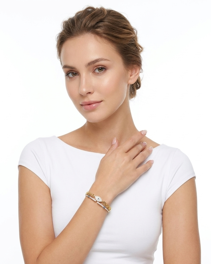 AuraShield Talisman Link Anti-Tarnish Bangle