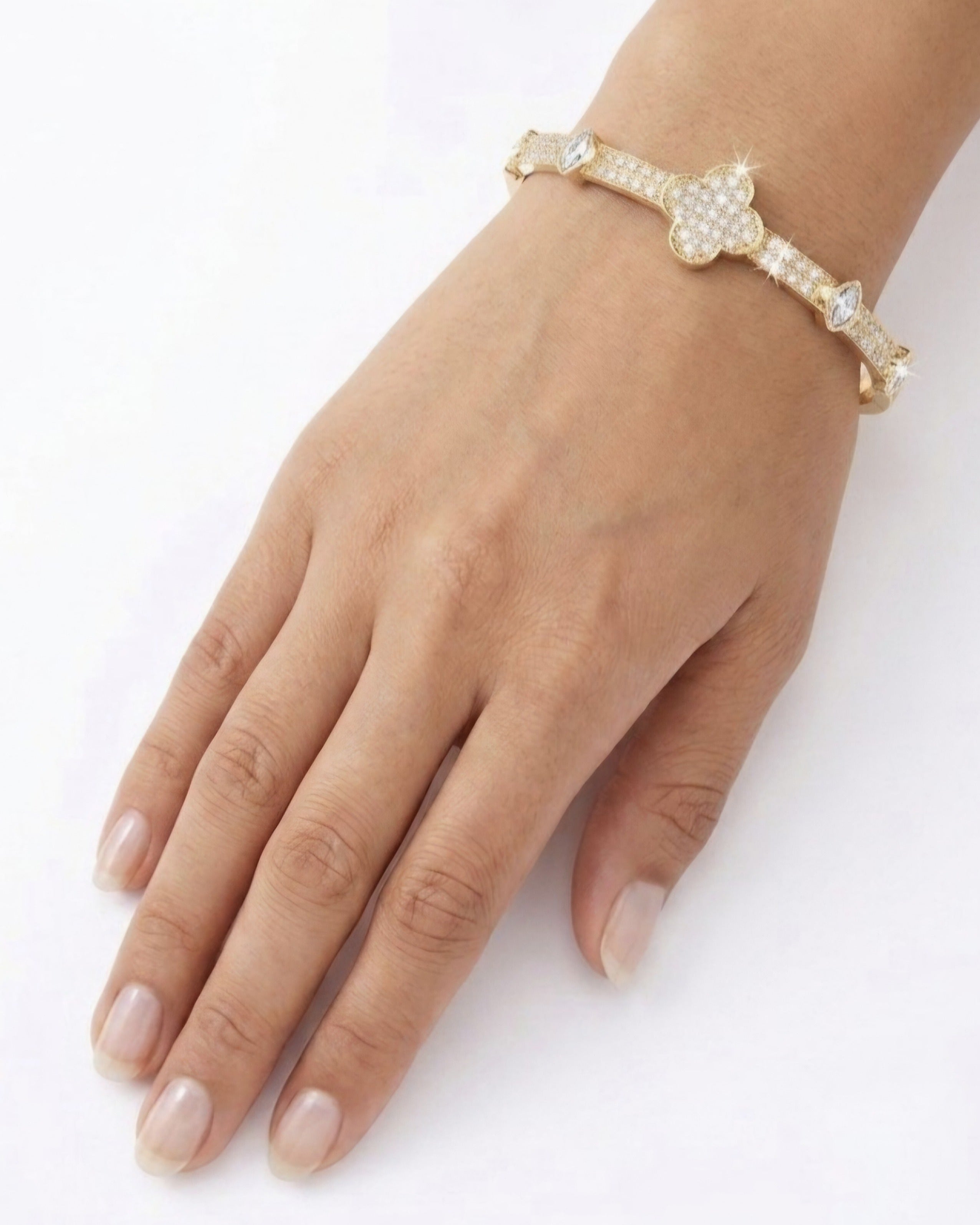 Petite Flutter Crystal Anti-Tarnish Bangle