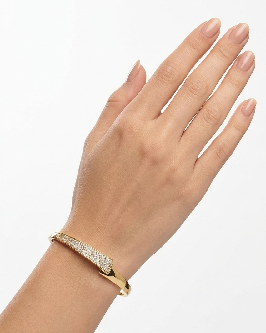 Lumina Sculpted Fold Anti-Tarnish Bangle