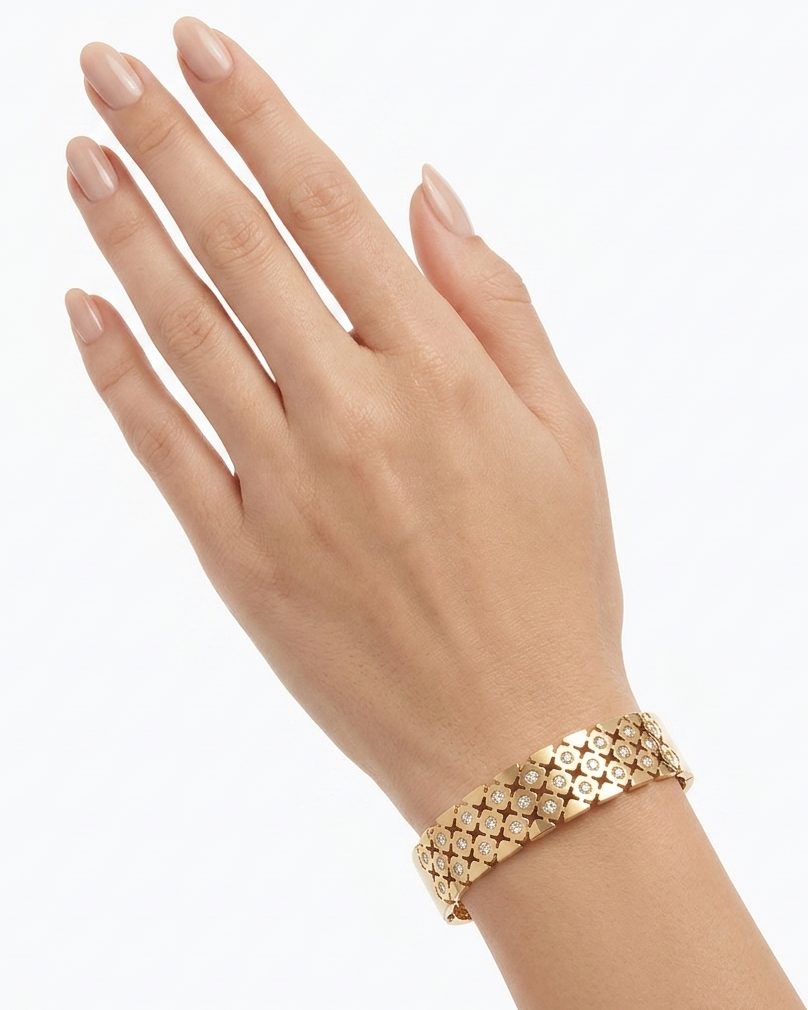Celestia Quatrefoil Lace Anti-Tarnish Bangle