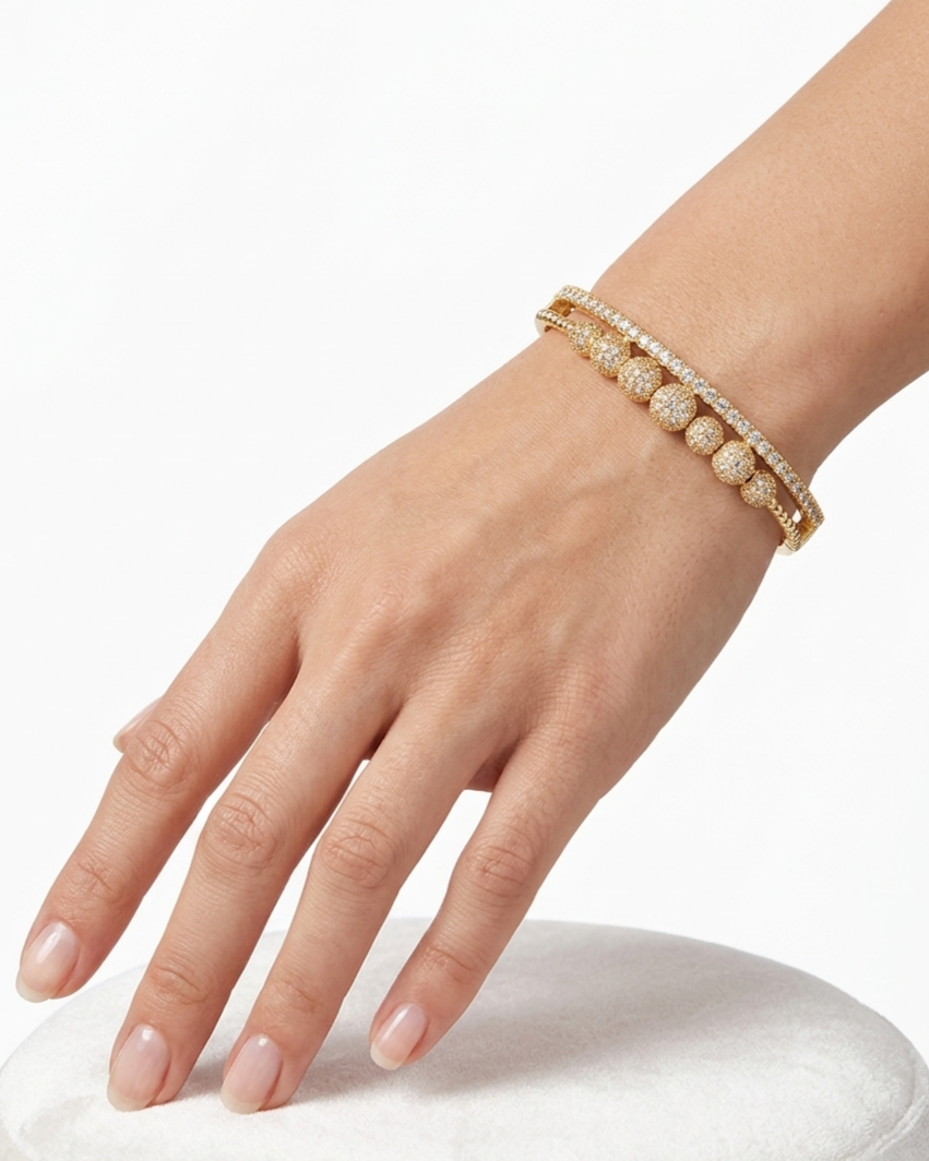 Aureve Dual Sphere Anti-Tarnish Bangle