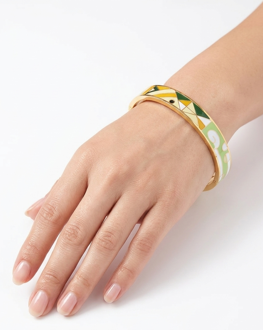 Vespera Mosaic Enamel Anti-Tarnish Bangle