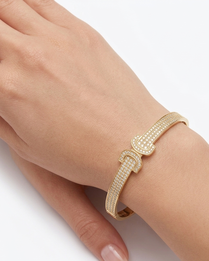Aurelia Equestrian Buckle Anti-Tarnish Bangle
