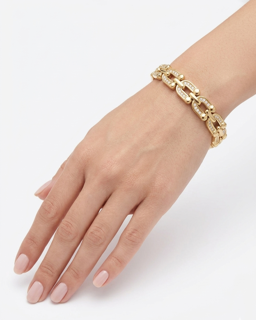 EmeraLink Chunky Pave Anti-Tarnish Bangle