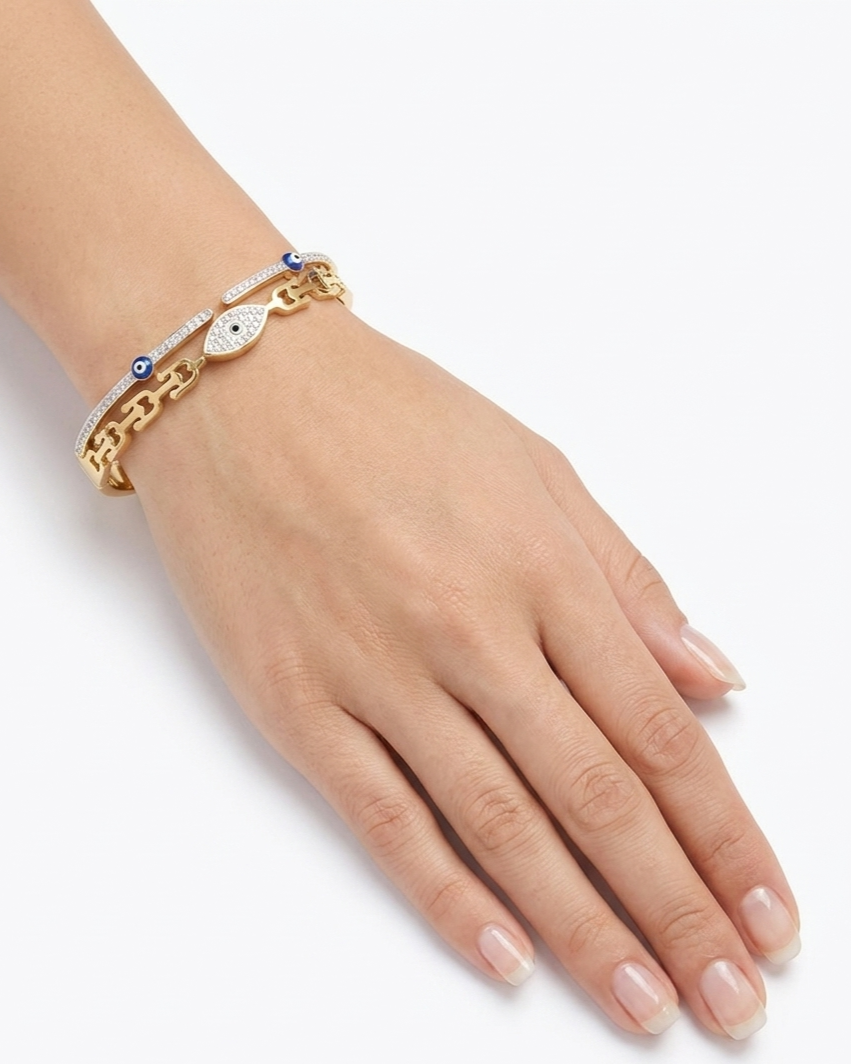 AuraShield Talisman Link Anti-Tarnish Bangle