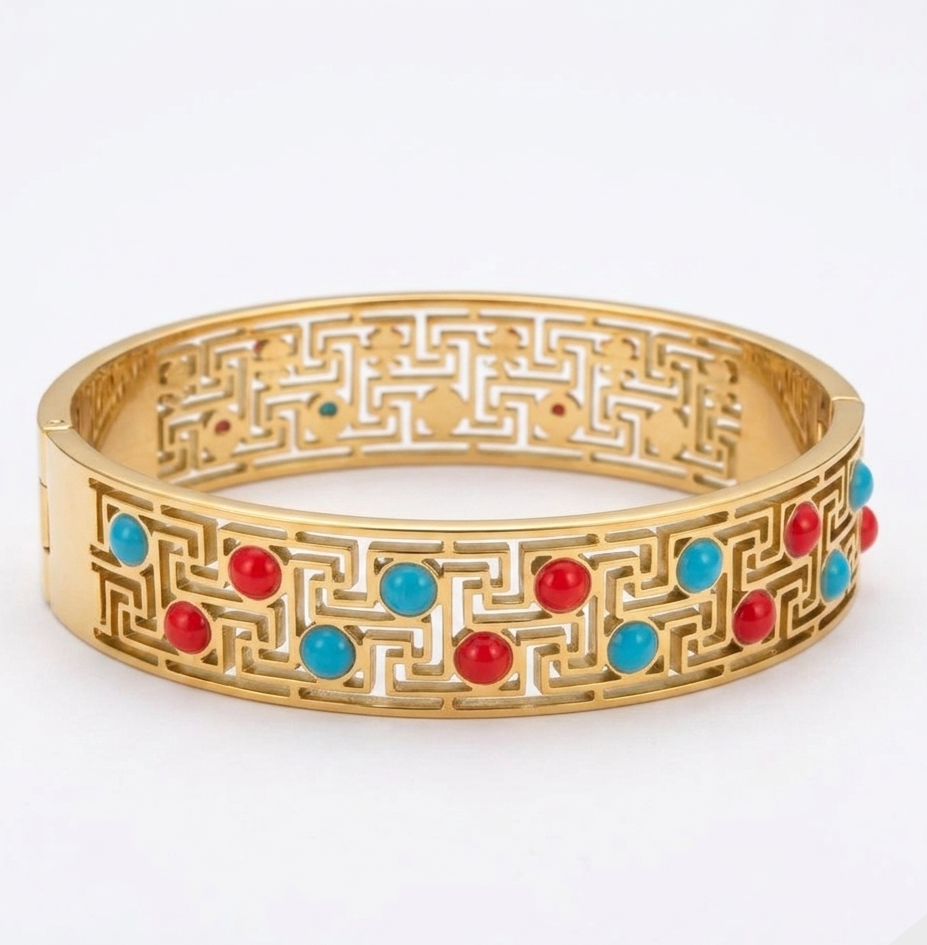 Celeste Anti-Tarnish Open Clasp Bangle