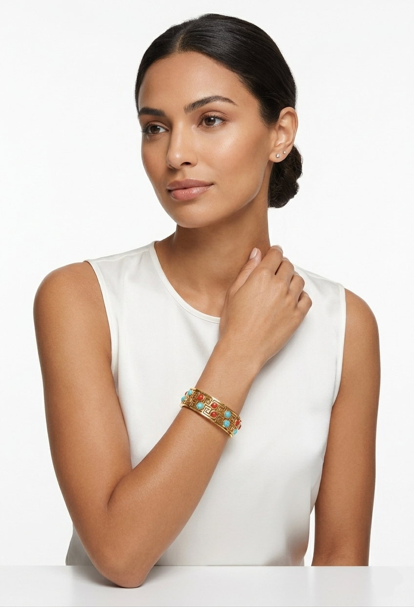 Celeste Anti-Tarnish Open Clasp Bangle